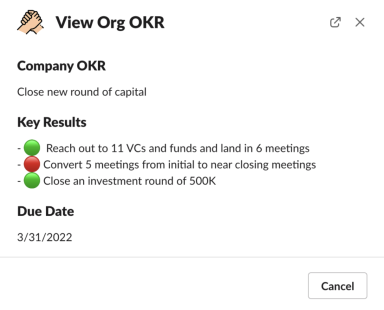 View Org OKRs in OKRs by Managerly